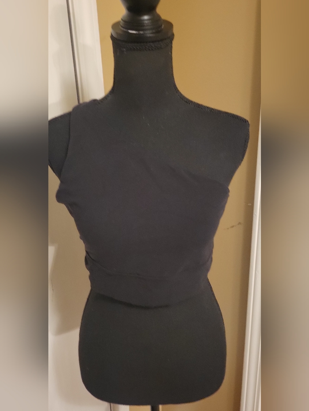 Athleta Black One-Shoulder Sports Bra, Size Medium